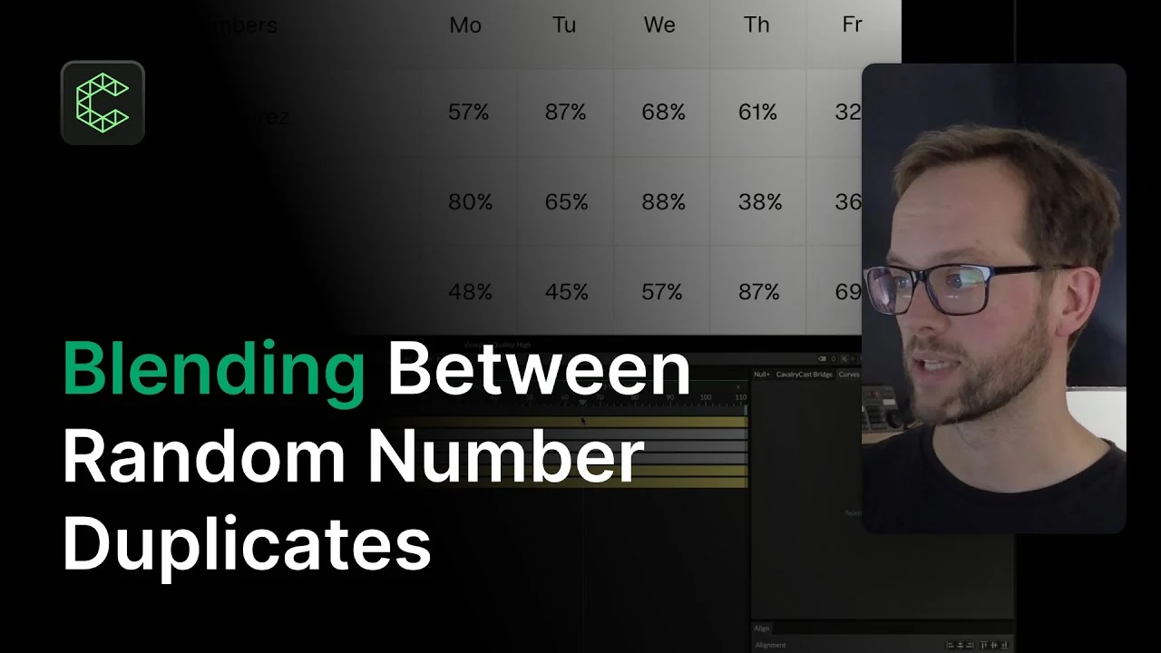 Blending Between Random Number Duplicates in Cavalry